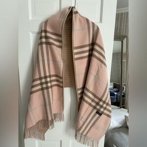 Burberry Pink and Brown Checkered Scarf